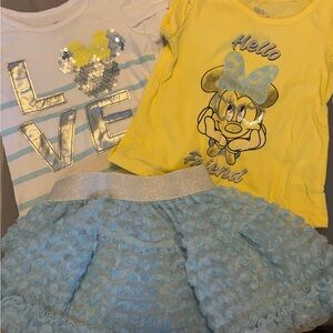 Disney Minnie Mouse Yellow and Blue Outfit Set